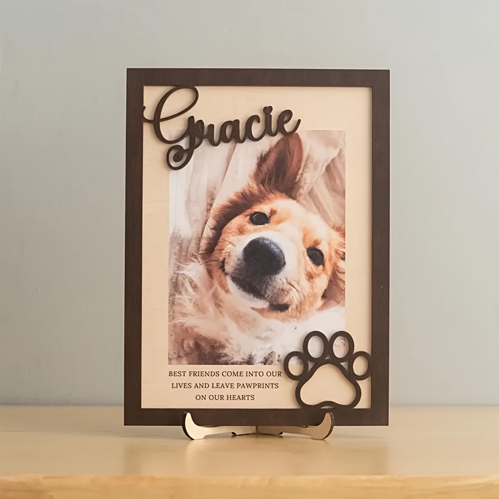 Pet Portrait Custom - إطار صور خشبي مخصص للحيوانات الأليفة
