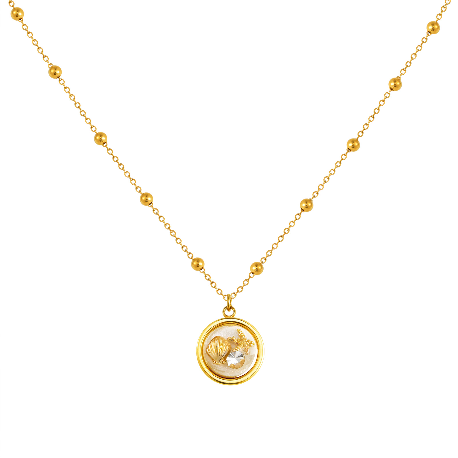 قلادة دائرية للنساء مع قذيفة ن - مراجعة Birth Flower Necklace وسعره